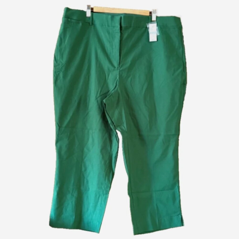 Lane Bryant Green 4-Season Slim Capri Pants Size‎ 22 Plus Stretch Comfort